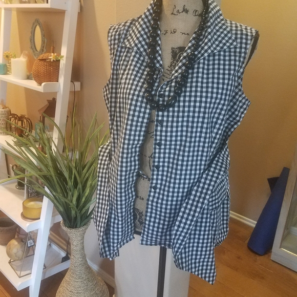 Gingham Wrap Blouse - Picture 1 of 3